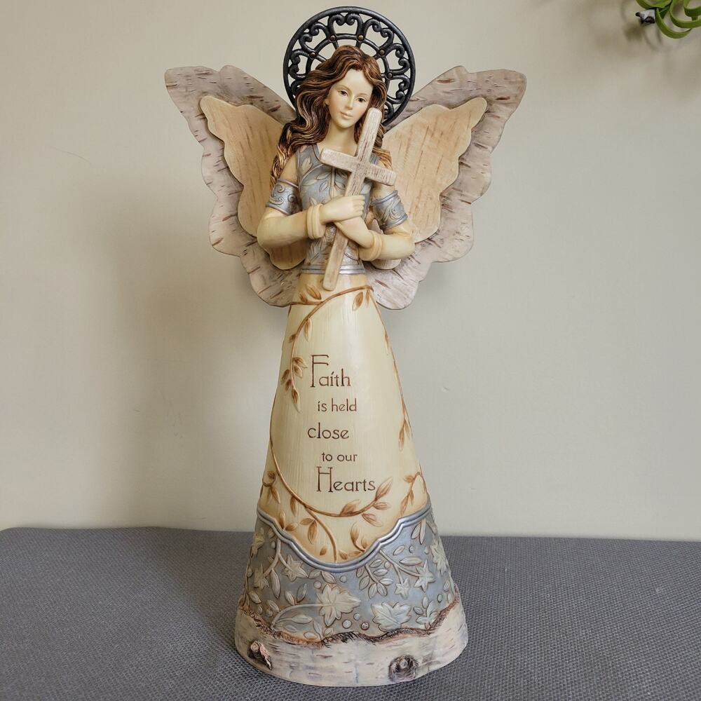Elements 12" Faith Angel Figurine By Barbara McDonald Pavilion Gift Resin EUC